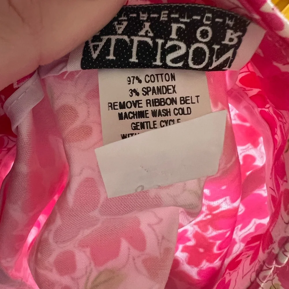 Allison Taylor Skirt‎ Size 8 Pink Red Floral Pull On Unlined Pencil Stretch